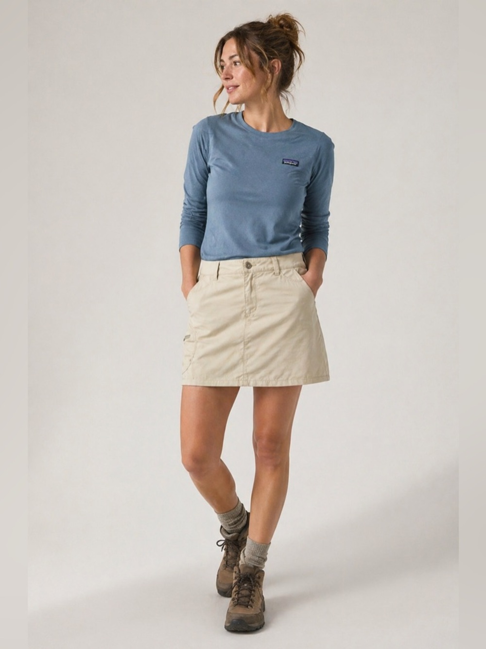 Patagonia Hiking Skirt Womens 2 Tan Outdoor Trail Utility Skirt